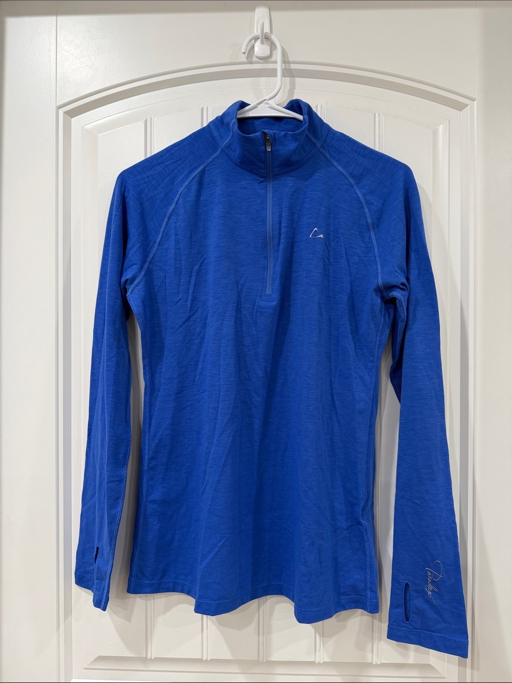 NWOT Paradox Royal Blue Quarter-Zip Performance Top Merino Wool Blend